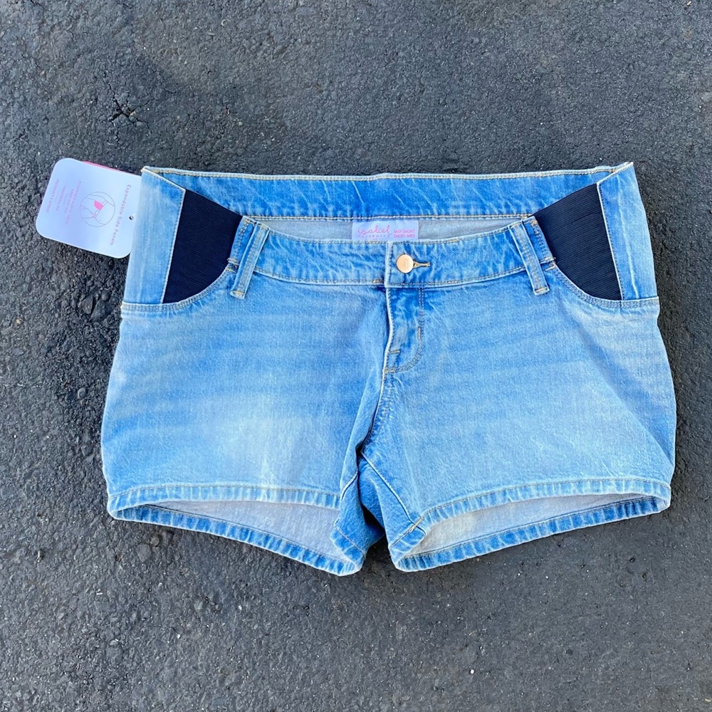 Isabel Maternity Midi Short Denim Shorts Size 6 NWT